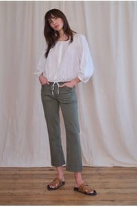 quincy ankle straight trouser in vintage ivy green