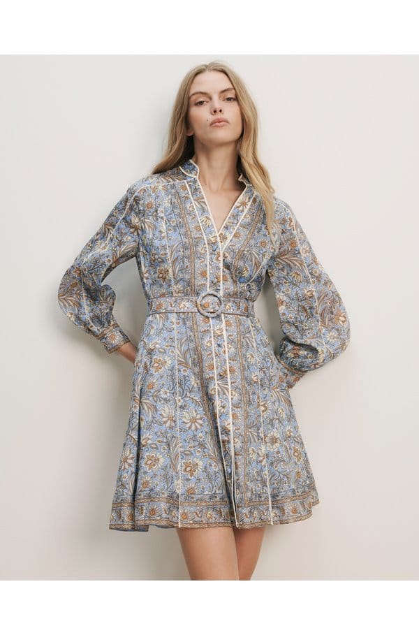 kumar dress in blue multi