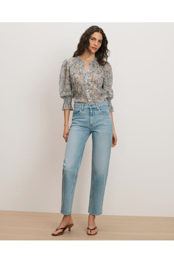 ashlynn blouse in blue multi