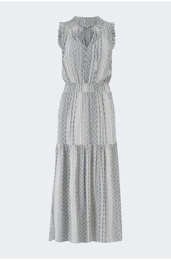 alessi dress in striped eyelet