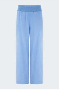 smocked waist wide pant in tidal blue