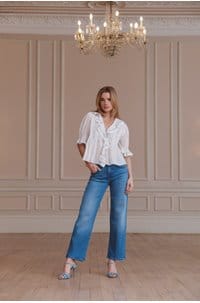 hettie top in salt embroidery