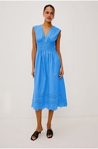roxanne dress in harbour blue