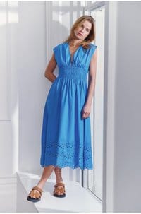 roxanne dress in harbour blue