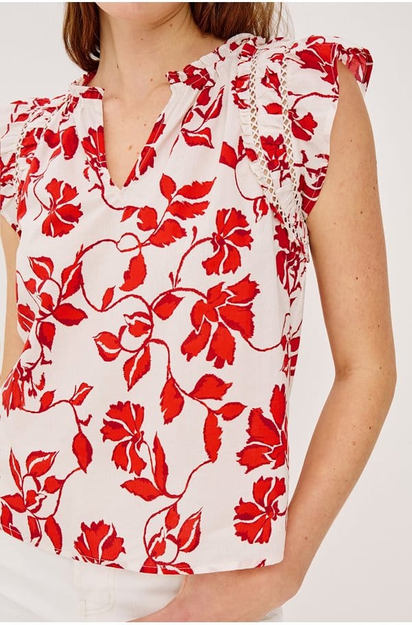 allea top in red jasmine
