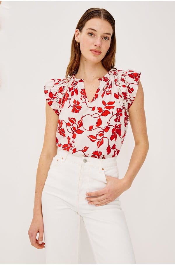 allea top in red jasmine