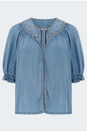 Belina Top in Washed Blue
