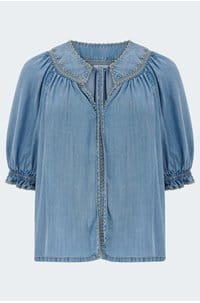 belina top in washed blue