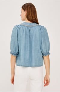 belina top in washed blue