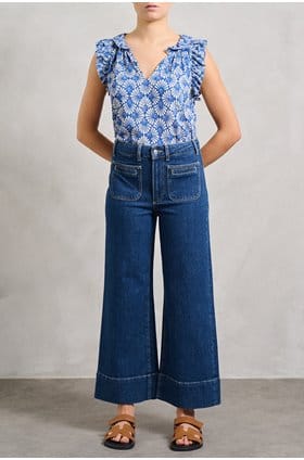 Anessa Wide Jean with Welt Pockets in Navigator