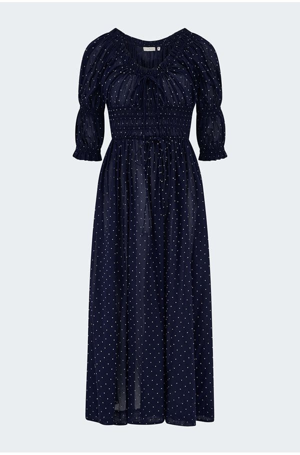 ischia dress in adriatic dot