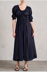 ischia dress in adriatic dot