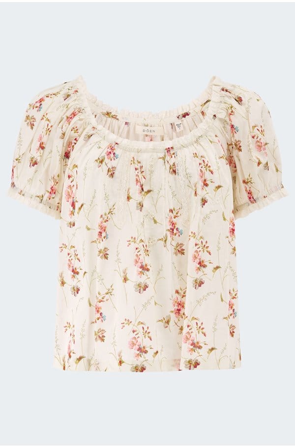 frederica top in blanc prairie rose