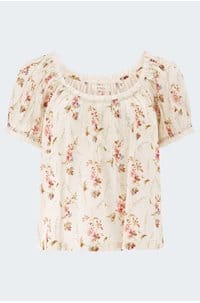 frederica top in blanc prairie rose
