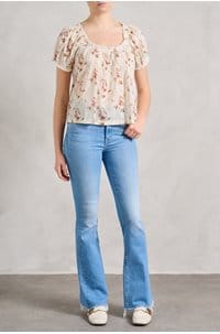 frederica top in blanc prairie rose