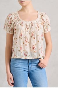 frederica top in blanc prairie rose