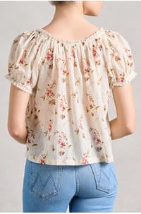 frederica top in blanc prairie rose