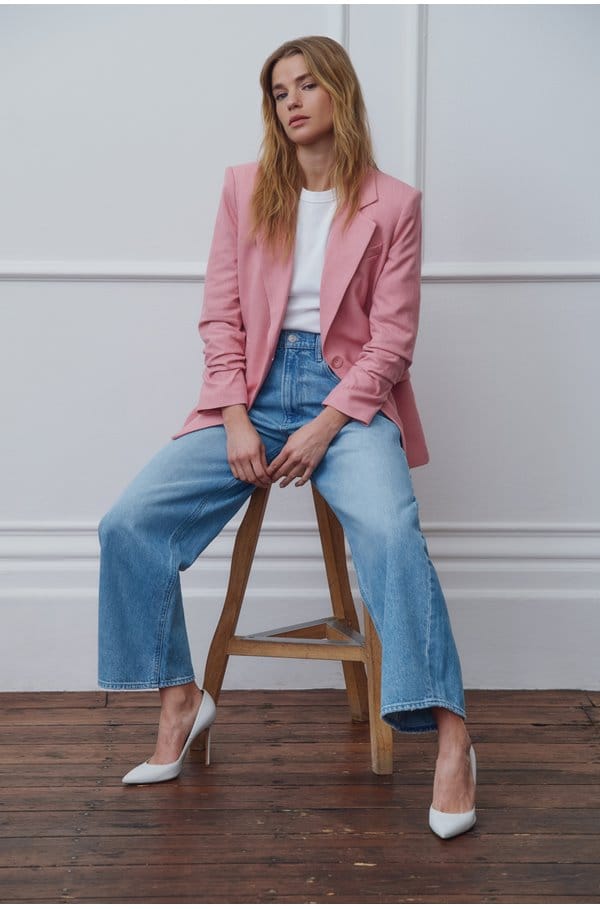 arellia ankle barrel leg jean in fauve