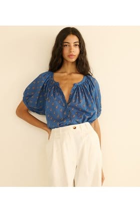 June Top in Eartha Paisley