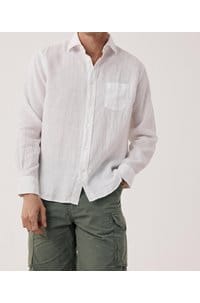 paul linen shirt in white