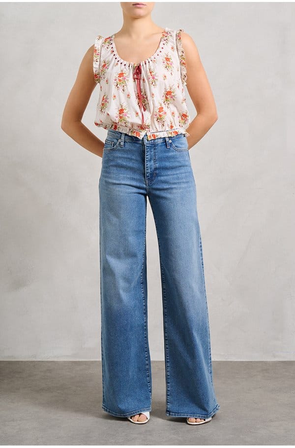 traveler top in rose petit bouquet de chamonix