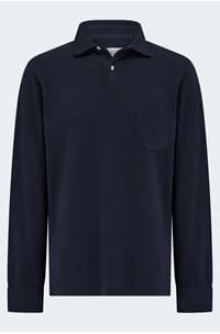 pique polo in navy