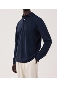 pique polo in navy