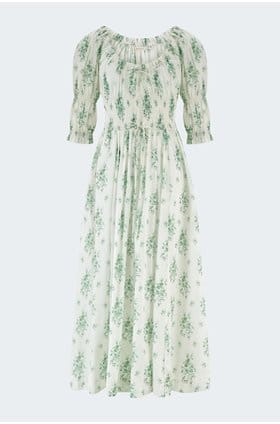 Ischia Dress in Green Bouquet 