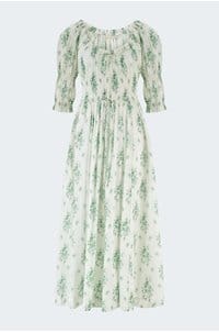 ischia dress in green bouquet 