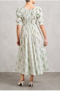 ischia dress in green bouquet 