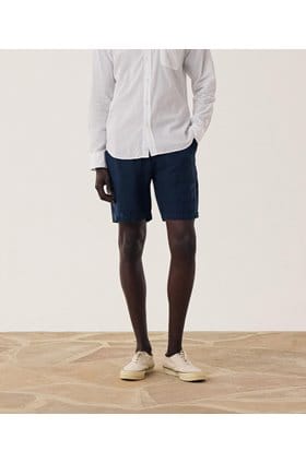 Joggy Linen Short in Navy Blue