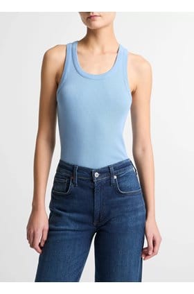 Ribbed Scoop Neck in Hydra