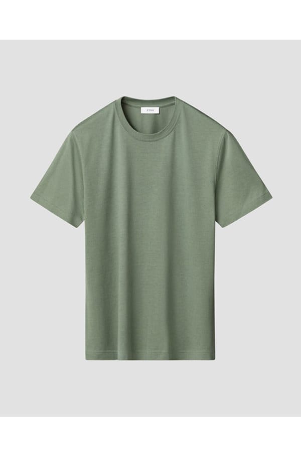 cotton silk t-shirt in dark green