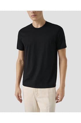 Cotton Silk T-Shirt in Black