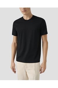 cotton silk t-shirt in black