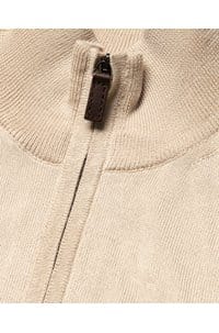 cotton full zip knit cardigan in beige