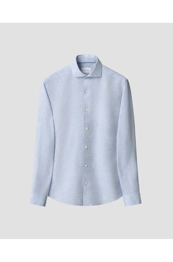 solid linen shirt in light blue