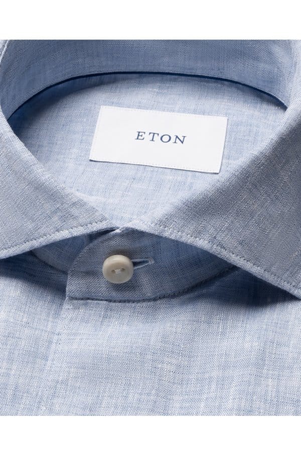 solid linen shirt in light blue