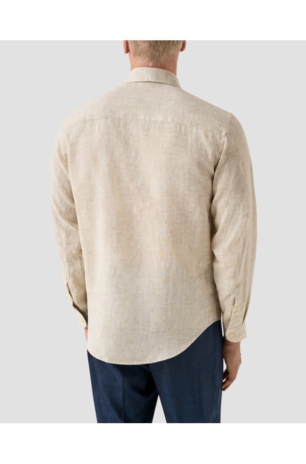 solid linen shirt in beige