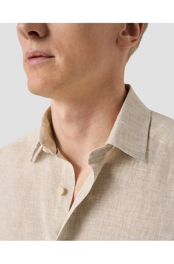 solid linen shirt in beige