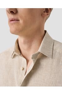 solid linen shirt in beige