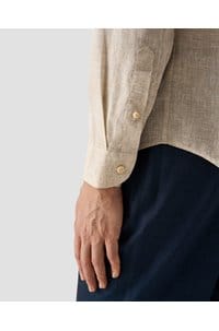solid linen shirt in beige