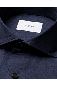 solid linen shirt in navy blue