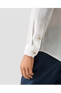 solid linen shirt in white