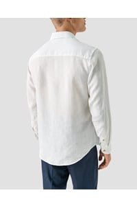 solid linen shirt in white
