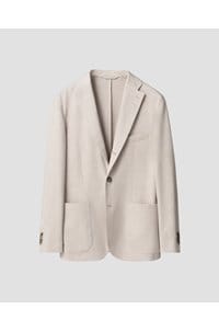 linen soft jacket in herringbone beige