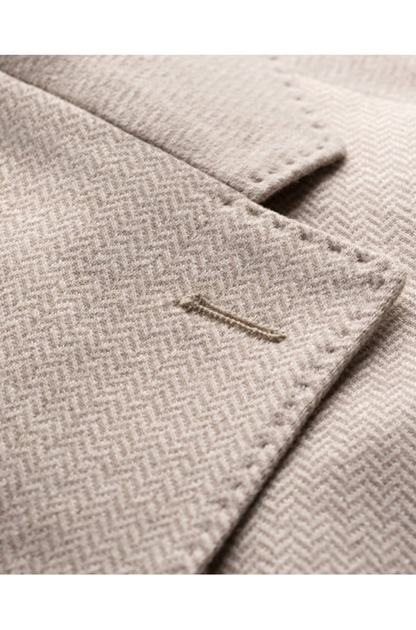 linen soft jacket in herringbone beige