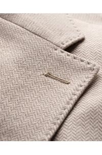 linen soft jacket in herringbone beige