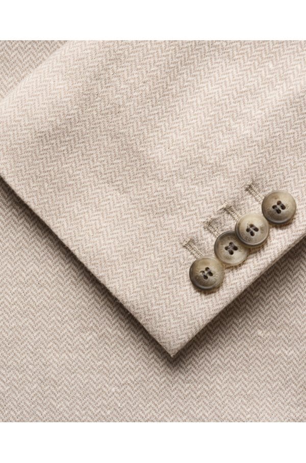 linen soft jacket in herringbone beige