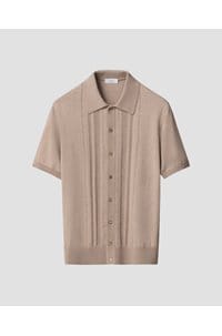 structure full button polo in beige